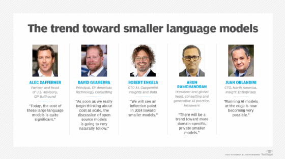 Quotes from AI experts on the rise of smaller language models.